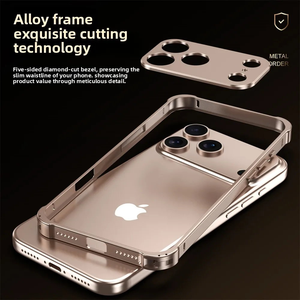 Metal Bumper Aluminum Frame Case - Cor original liga de alumínio metal