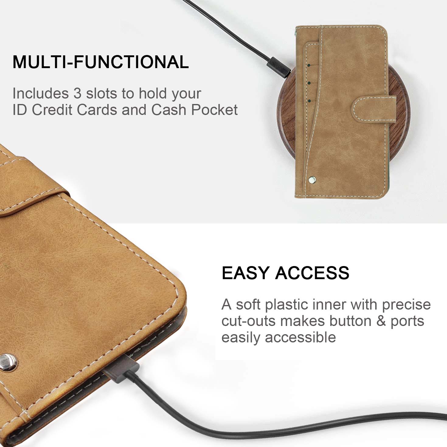 Carteira de Couro Vintage BLU  - Leather Wallet Card Holder Phone Cover avaliação e preço