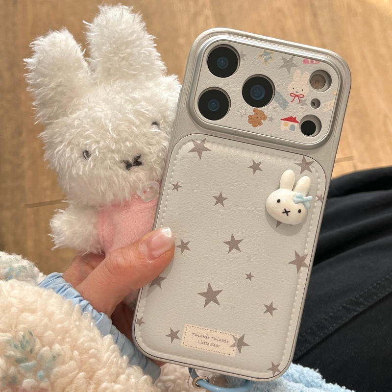 Capa de Telefone de Couro 3D L - Cute Cartoon Wrist Strap Silicone Case avaliação e preço