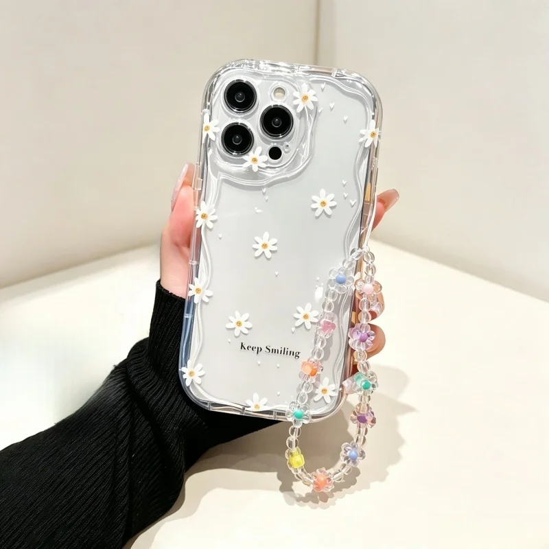 Capa de pulseira com flor e ab - Cute Cartoon Wrist Strap Silicone Case avaliação e preço